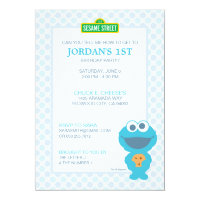 Cookie Monster Baby Birthday Invitation