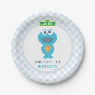 Cookie Monster Baby Birthday Paper Plate