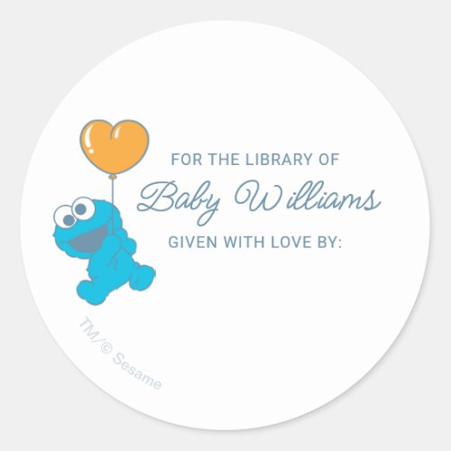 Cookie Monster Baby Shower Bookplate