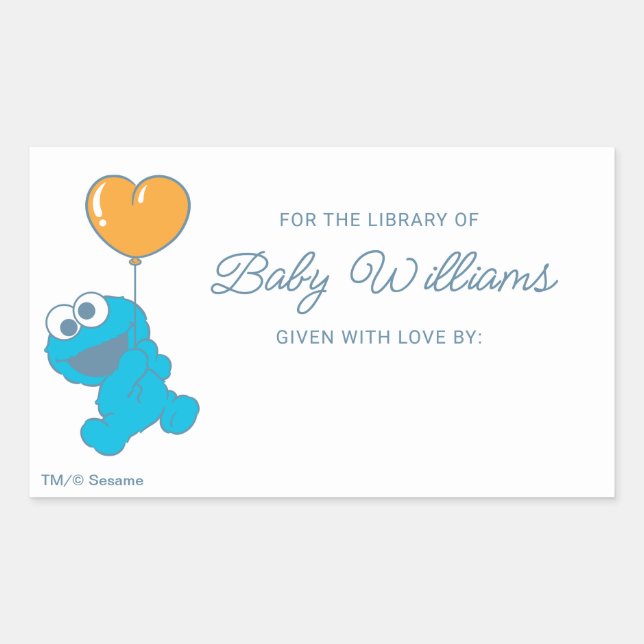Cookie Monster Baby Shower Bookplate (Front)