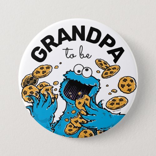Cookie Monster Baby Shower Grandpa To Be Button