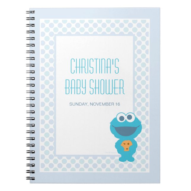Cookie Monster Baby Shower Guest & Gift List Notebook (Front)