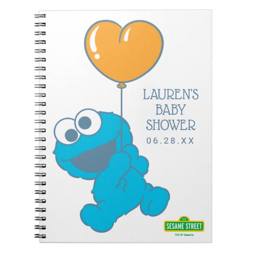 Cookie Monster Baby Shower Guest  Gift List Notebook