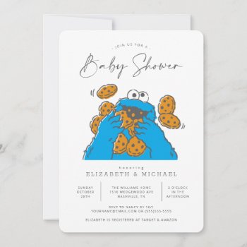 Cookie Monster Baby Shower Invitation by SesameStreet at Zazzle