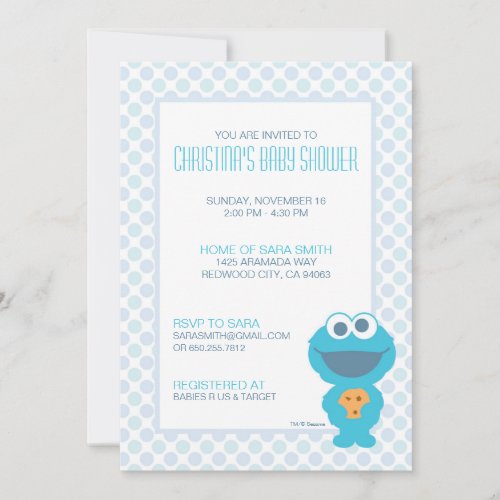 Cookie Monster Baby Shower Invite
