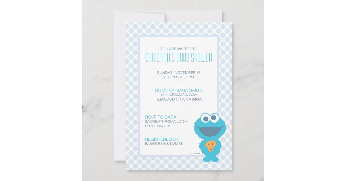 Cookie Monster Baby Shower Invite