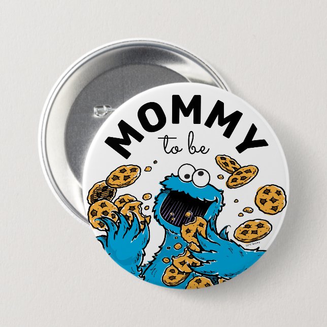 Cookie Monster Baby Shower Mommy To Be Button (Front & Back)