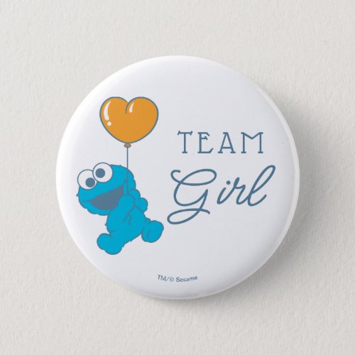 Cookie Monster Baby Shower Team Girl Button