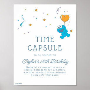Cookie Monster Baby Shower Time Capsule Sign