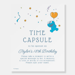 Cookie Monster Baby Shower Time Capsule Sign
