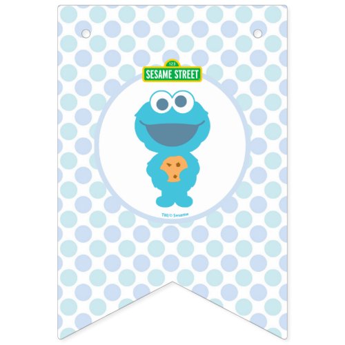 Cookie Monster  Babys First Birthday Bunting Flags