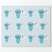 Cookie Monster | Baby's First Birthday Wrapping Paper (Flat)