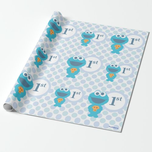 Cookie Monster  Babys First Birthday Wrapping Paper