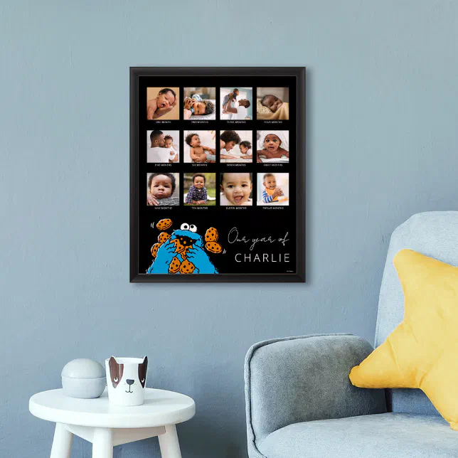 Cookie Monster | Baby's First Year - Photo Collage Poster