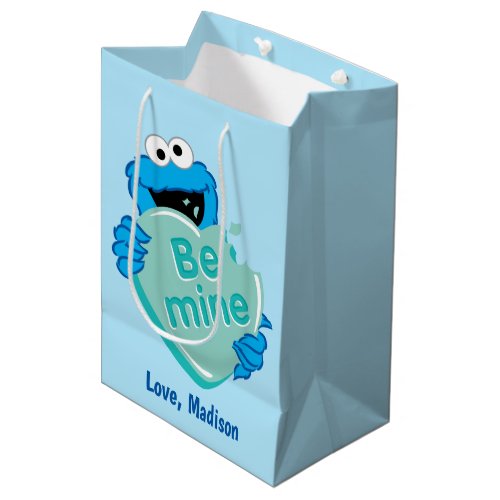 Cookie Monster Be Mine Valentines Heart Candy Medium Gift Bag