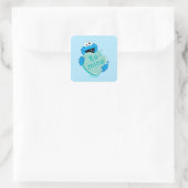 Cookie Monster "Be Mine" Valentine's Heart Candy Square Sticker (Bag)