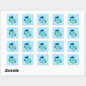 Cookie Monster "Be Mine" Valentine's Heart Candy Square Sticker (Sheet)