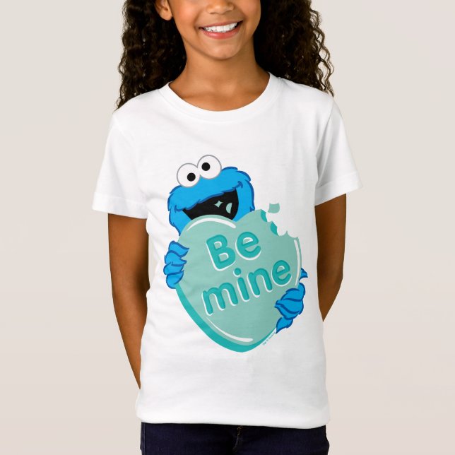 Cookie Monster "Be Mine" Valentine's Heart Candy T-Shirt (Front)