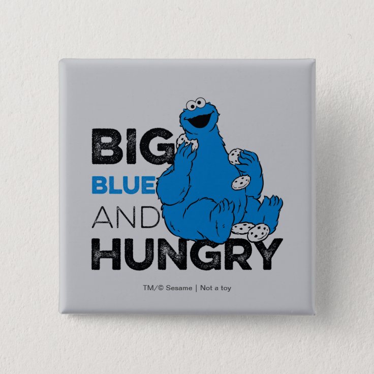Cookie Monster | Big Blue & Hungry Button | Zazzle
