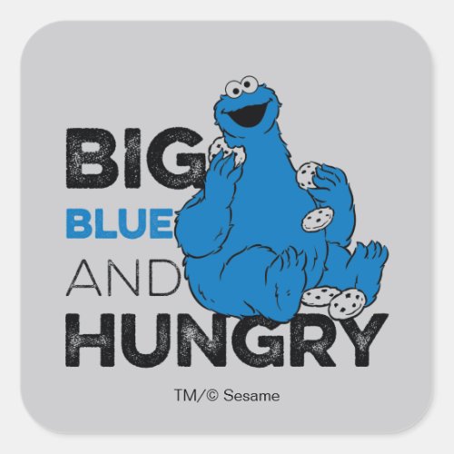 Cookie Monster  Big Blue  Hungry Square Sticker