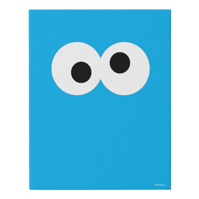 Cookie Monster Big Face Faux Canvas Print (Front)