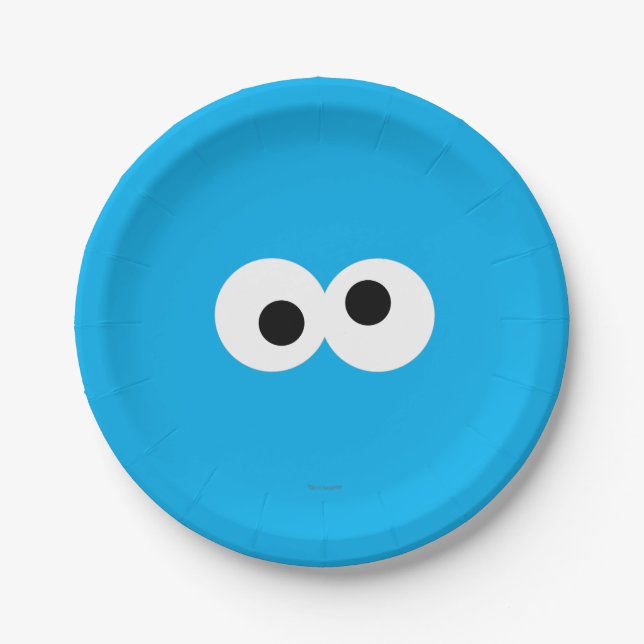 Cookie Monster Big Face Paper Plates (Front)