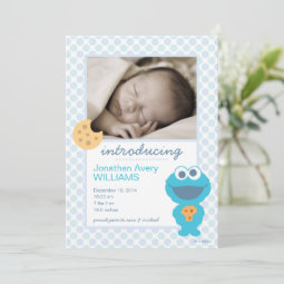 Cookie Monster Birth Announcement | Zazzle