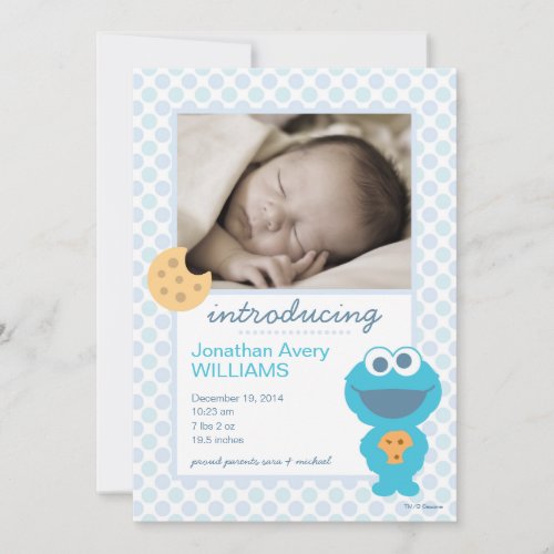 Cookie Monster Birth Announcement