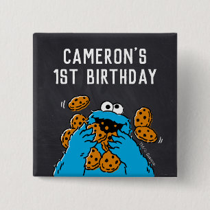 Cookie Monster Birthday Chalkboard Button