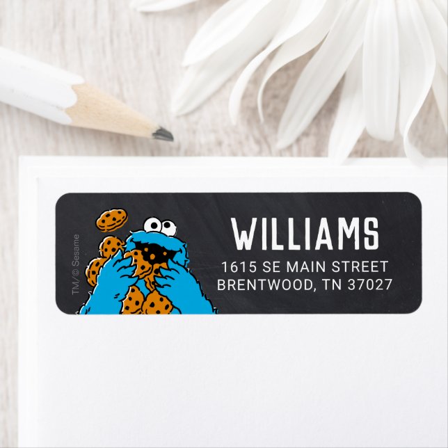 Cookie Monster Birthday Chalkboard  Label (Insitu)