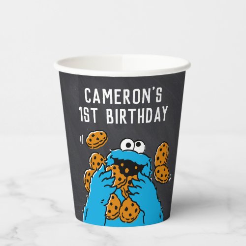 Cookie Monster Birthday Chalkboard  Paper Cups