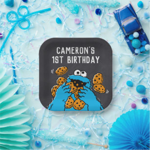 Glad for Kids Cookie Monster Paper Plates | Cookie Monster Plates, Kids Plates | Cookie Monster Paper Plates for Everyday Use, 7” Paper Plates 20 ct
