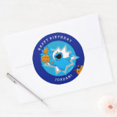 Cookie Monster Birthday Classic Round Sticker (Envelope)