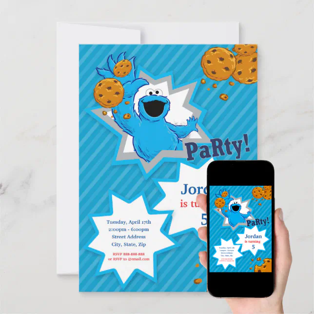 Cookie Monster Birthday Invitation | Zazzle