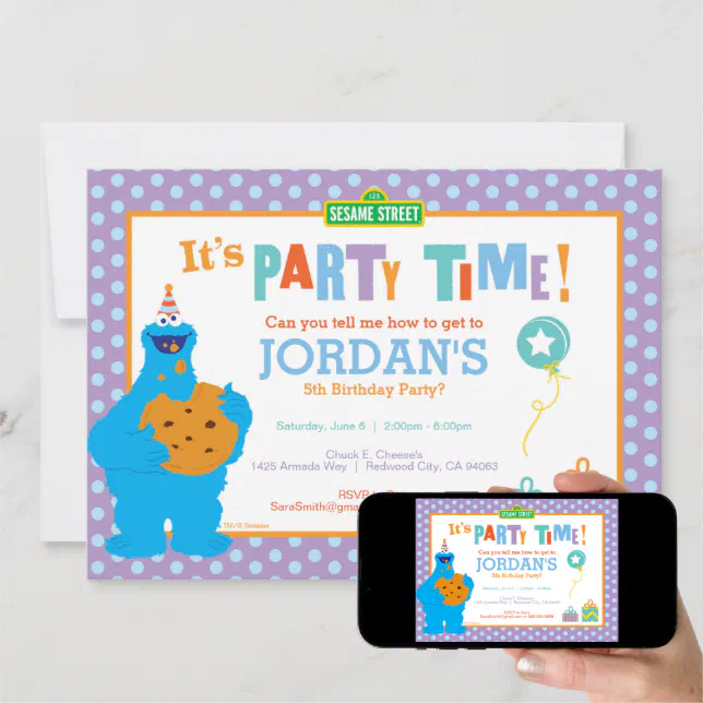 Cookie Monster Birthday Invitation | Zazzle