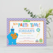 Cookie Monster Birthday Invitation (Standing Front)