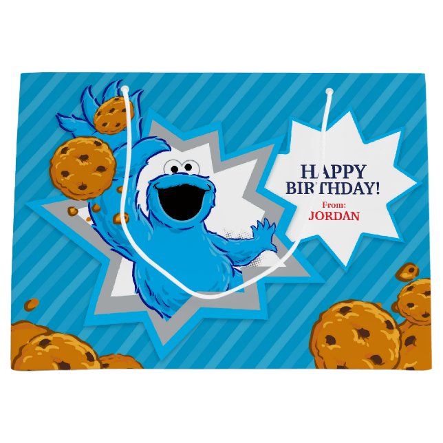 Cookie Monster Birthday Large Gift Bag | Zazzle