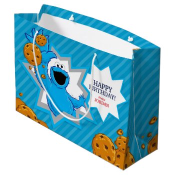 Cookie Monster Birthday Large Gift Bag by SesameStreet at Zazzle