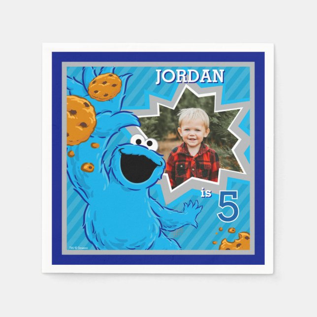 Cookie Monster Birthday Napkins (Front)