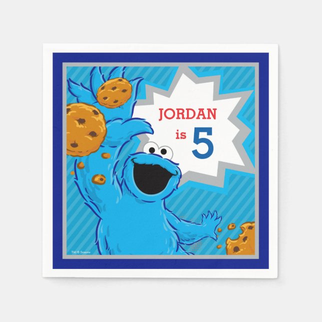 Cookie Monster Birthday Paper Napkins (Front)