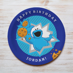 Cookie Monster Birthday Paper Plates