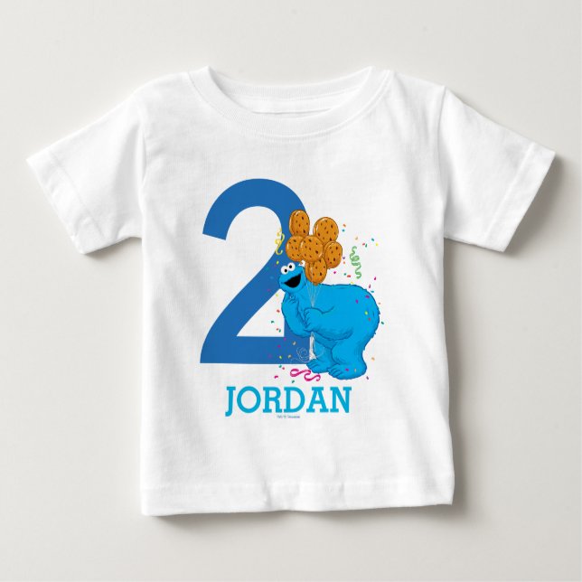 Cookie Monster Boy Birthday Baby T-Shirt (Front)