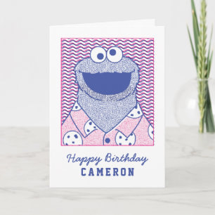 Cookie Monster Button Down Cookie Shirt Card