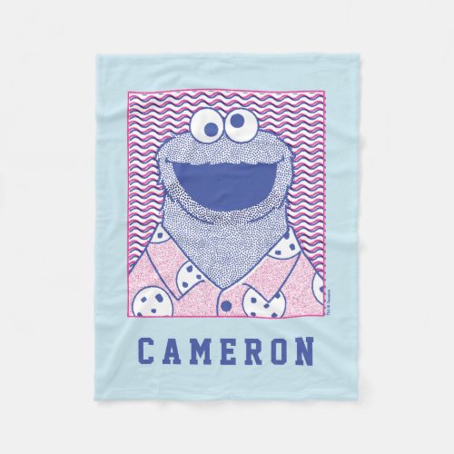 Cookie Monster  Button Down Cookie Shirt Fleece Blanket