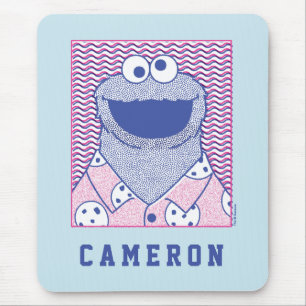 Cookie Monster Button Down Cookie Shirt Mouse Pad