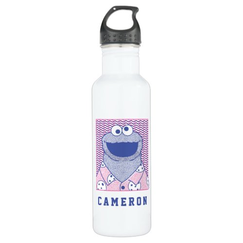 Cookie Monster  Button Down Cookie Shirt Stainless Steel Water Bottle
