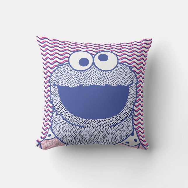 Cookie Monster | Button Down Cookie Shirt Throw Pillow (Front)