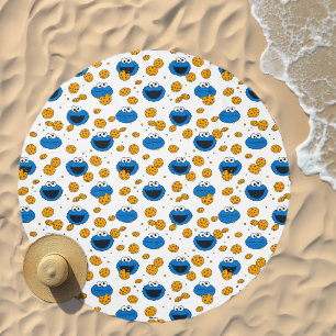 Cookie Monster C is for Cookie Pattern Beach Towel