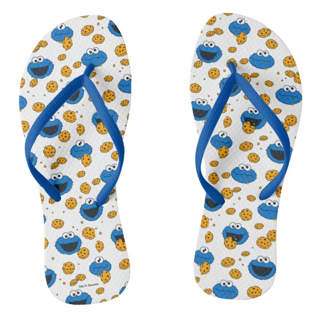 Cookie Monster | C is for Cookie Pattern Flip Flops (Footbed)