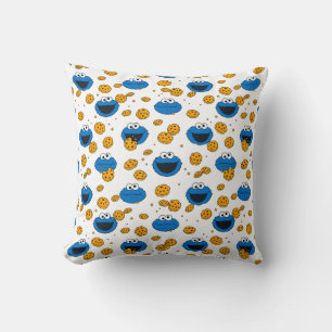 Cookie Monster C is for Cookie Pattern Throw Pillow